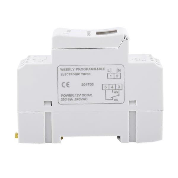 LCD-display Veckovis programmerbart elektroniskt relätid 16 PÅ och AV Timer (AC/DC12V)