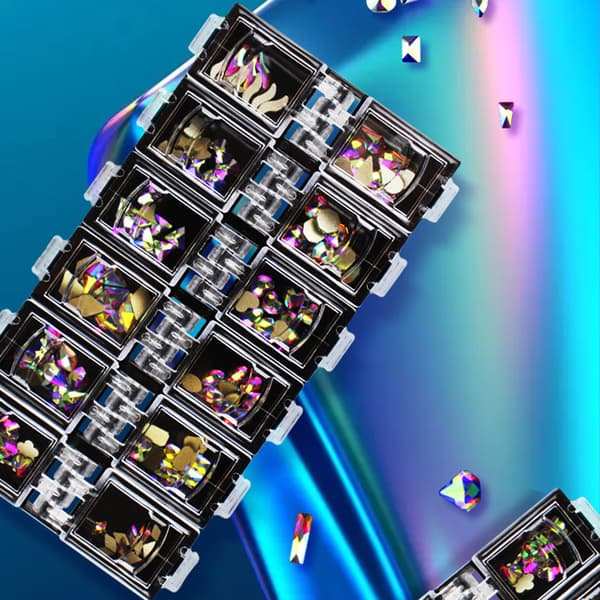 120 st 3D Nail rt Rhinestones Multi-Shape Glas Glänsande Flatback Stones Dekor A