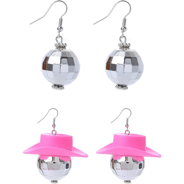 Disco Ball Hat Øreringe 70'er Disco Punk Dangle Drop Earrings Rep
