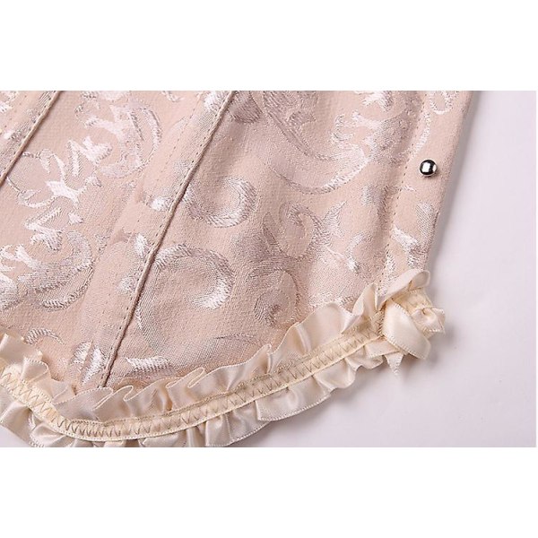 Jacquard vest shapewear, stropløs korset Light Yellow XL