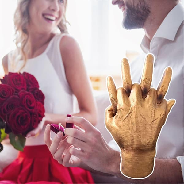 Moderne abstrakt fingerstatue i harpiks, håndmodell, dekorasjon, kreative sammenflettede fingre, ornament, Valentinsdagdekorasjon