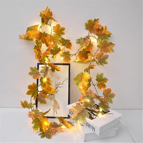Halloween Maple Leaf Lantern & LED Maple Leaf Lamp String, Ins Batteriboks Dekorativ Lampe, Maple Leaf Cane, Hengende Egnet for Innendørs og Utendørs G set3