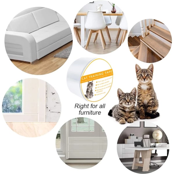 Anti-Repa Tejp Repfri Skyddsdekaler Soffa Skyddsfilm för Husdjur Katt Repor 6.3cm*3m