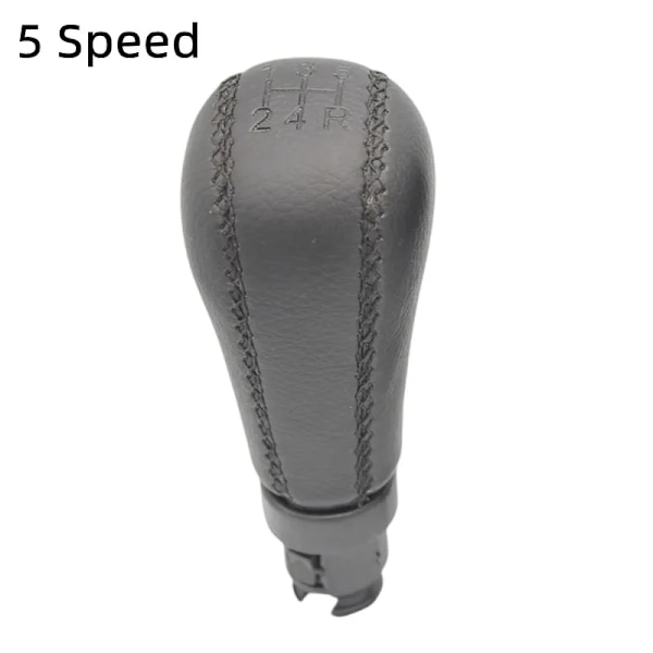 Svart läderkula för växel Hand Speed Växlingsratt för Volvo S60 S80 V70 XC70 Pen Spak Shifter Penna Bilstylingtillbehör-5 hastigheter 5 Speed