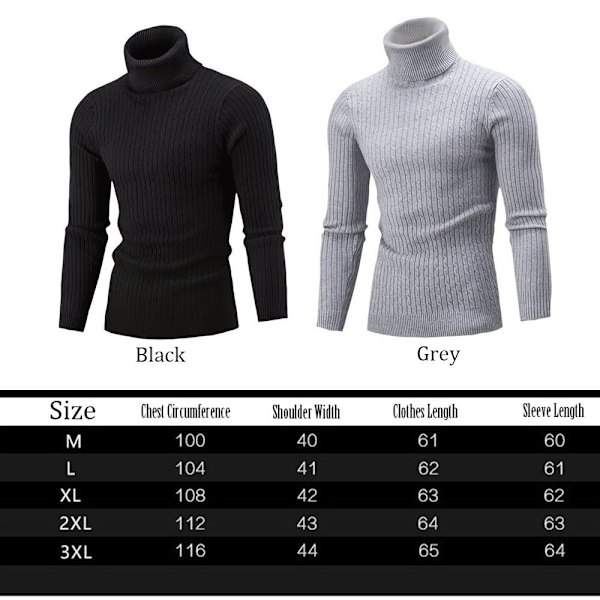 Tröja med polokrage för män GRÅ Grey L