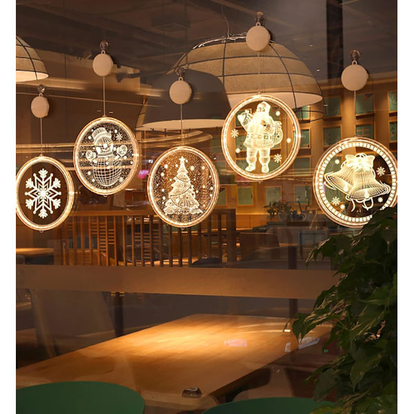 LED String Light Fönsterhängande Dekorativt 3D String Light Jullykta Julgranshängande ljus för inomhus utomhus (god jul)