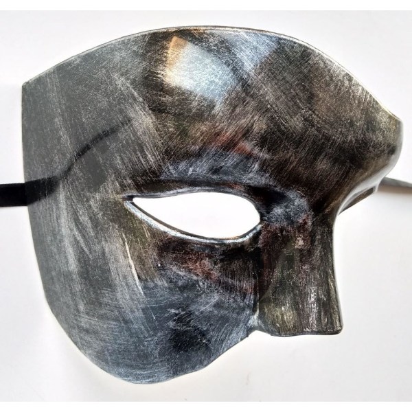 (Musta hopea) Vintage Masquerade Mask Phantom of the Opera One E