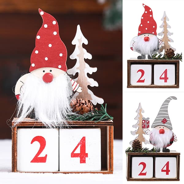 Jule-adventskalender Nedtælling Julemand Træ Dekoration Red Hat