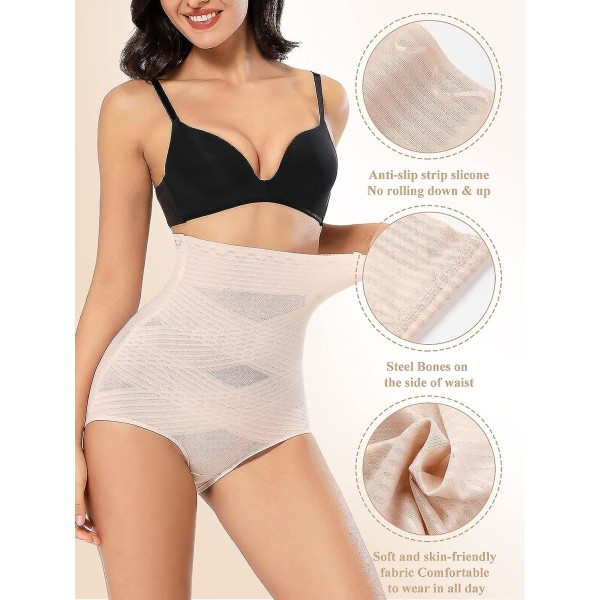 Damer agkontroll Trosor Shapewear Slimming Trosor Shaping Trosor Hög midja Underkläder Butt Lifter Body Shaper Beige*x Cross M