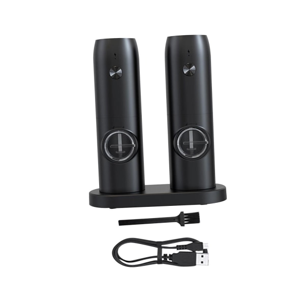 1/2/3 Elektroninen pippurimylly USB Ladattava Säädettävä Double with base 1Set