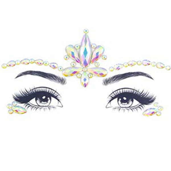 Rhinestone Ansigtssten Juveler, Rave Krystaller Ansigtssten Klistermærker, style 4