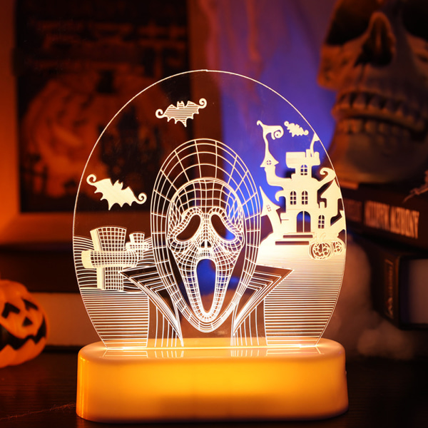 Halloween 3D Illusion Night Lights Skrivbordslampa, för Halloween