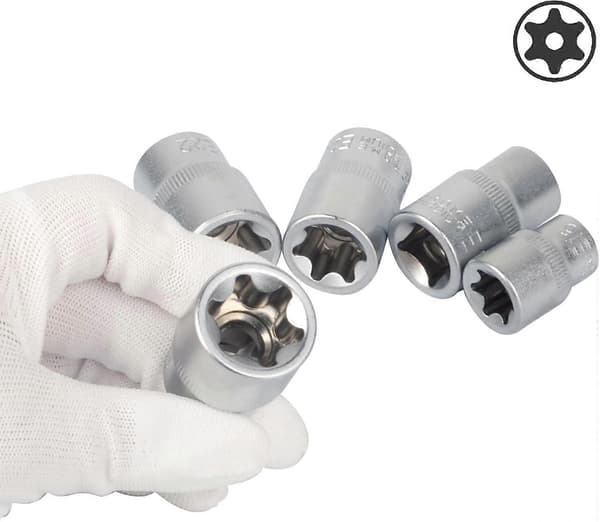 14 deler E-stjerne hunn Torx pipe sett E4-E24 Utvendig sekskantpipe