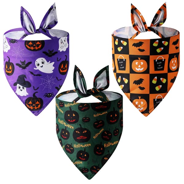 Koselig Halloween bomulls-teppe hund trekant skjerf - Halloween C