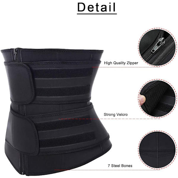 1 stk. Kvinder Waist Trainer Korset Slankende Body Shaper Black X-Large