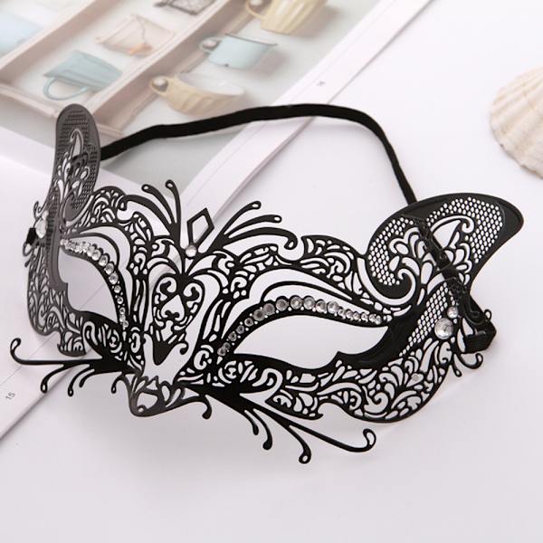 Maskeradmask för kvinnor Shiny Rhinestone Venetian Party Prom B