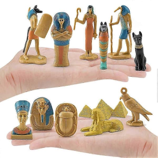 12 st Antika Egypten Egyptiska Gud Gudinna Figurer Set PVC Miniatyrstatyer Set