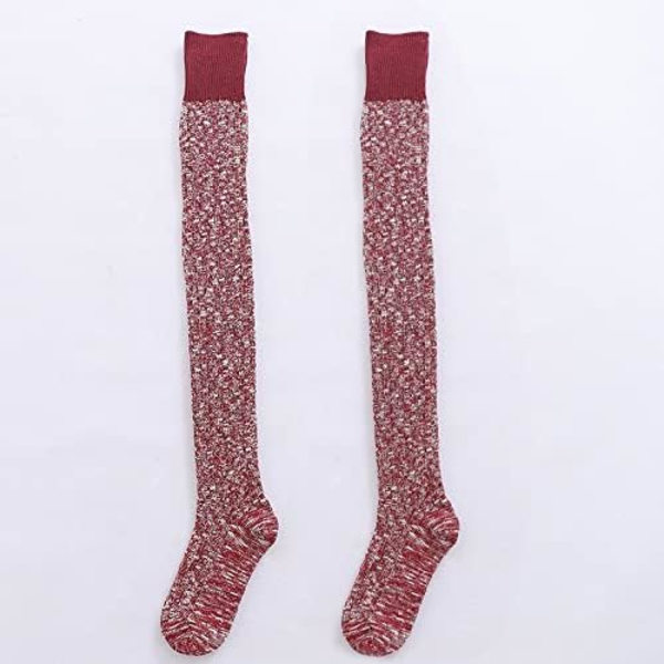 Kvinnor Lår Hög bomull Stickad Vinter Boot Sock