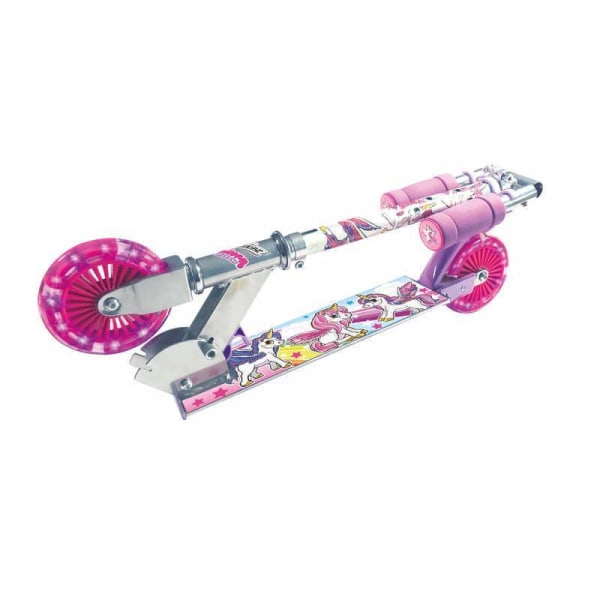 Sparkcykel med Lysande Däck / Enhörning - Scooter pink