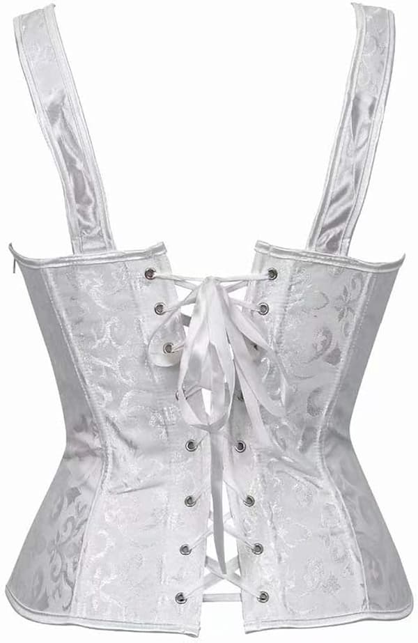 Korsetit naisille Overbust Bustier Top Gothic Sexy Shoulder White-6806 M