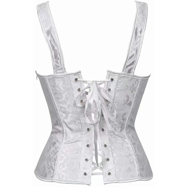 Korsetit naisille Overbust Bustier Top Gothic Sexy Shoulder White-6806 XL