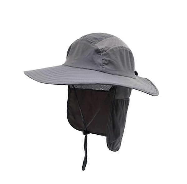 Fiskehatt for menn UPF 50+ med bred brem og nakkebeskyttelse, solhatt