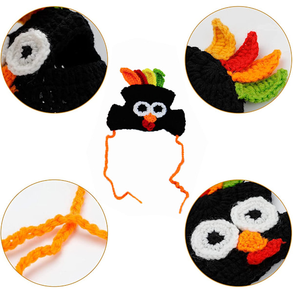 Kattdräkt kalkonhatt Halloween Thanksgiving Party Handgjord Black S