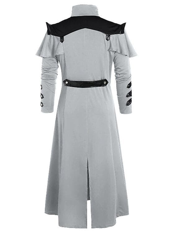 teampunk mokingjacka för män Gothic Coat Halloween Kostym S Grey