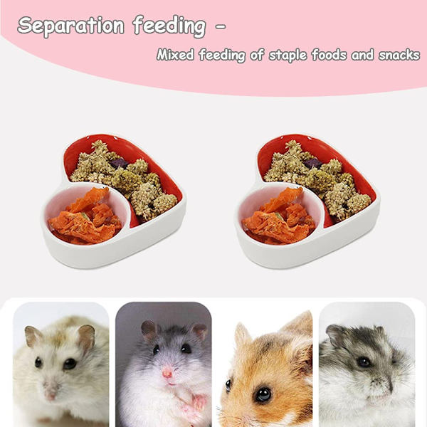 2 stk. Hamsterskål Keramik Madskål Vandskål Lille dyr