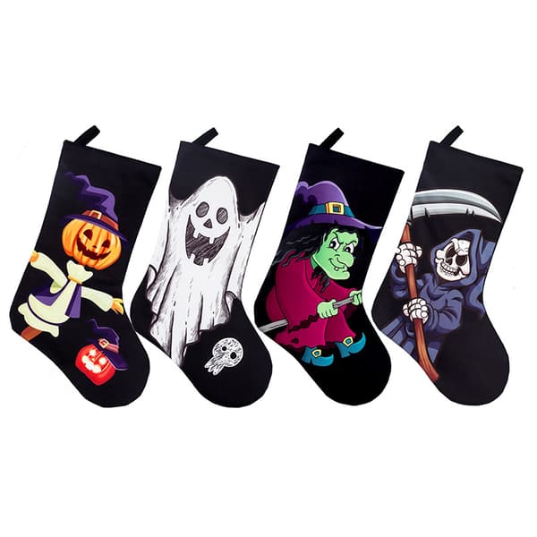 4 stycken dekorativa halloween-strumpor Ghost Day skull ghost prin