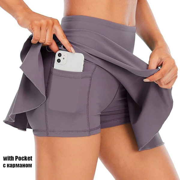 Cloud Hide Tennis-hameet Naisille Urheilu Golf Laskostettu hame Fitness Shortsit Korkea vyötärö Urheilullinen Nopeasti kuivuva Juoksu Lyhyt Urheilu Skort GreyPurplePocket M