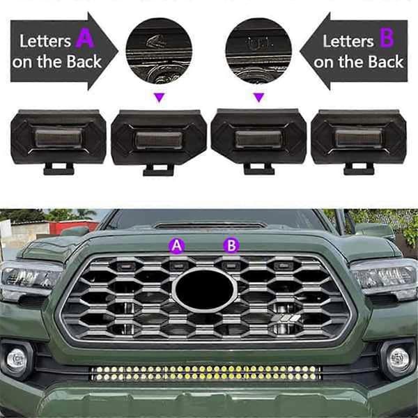 8 STK LED Frontgrilllys for Off Road Sport 2020 2021 Ekstern Grilllampe Gult Lys