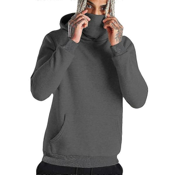 Herre Sports Hættetrøje Sweatshirt Snood Halsedisse Pullover Biker Toppe