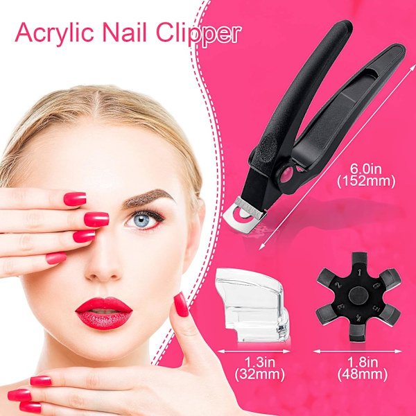 Nagelklippare, justerbar nageltrimmer i rostfritt stål, konstgjord nagelskärare, svart