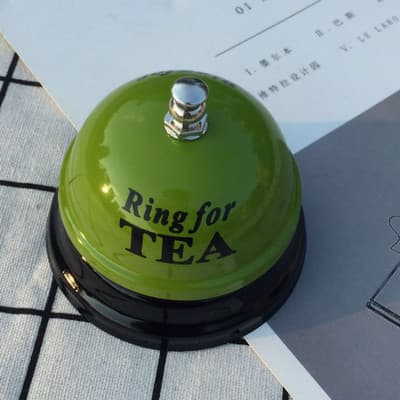 2st Grönt Hemtillbehör Restaurang Ringklocka med halkfri Bas Manuell Mötesbar Serviceklocka för