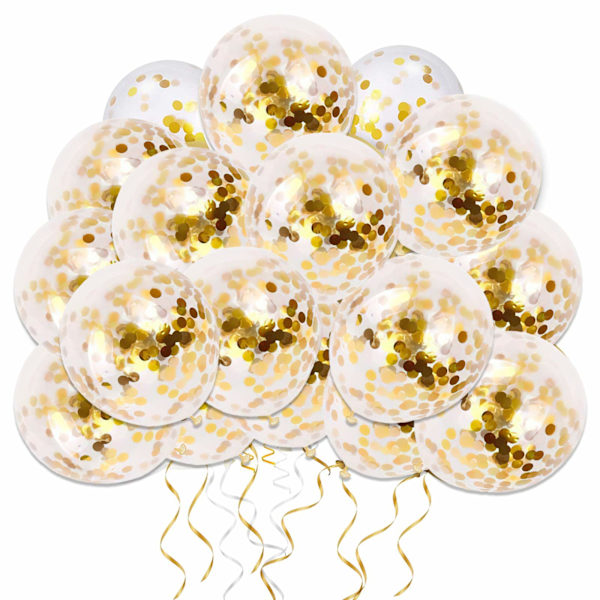 Guldkonfettiballong, 50 st 12 tums ballonger i latexfest