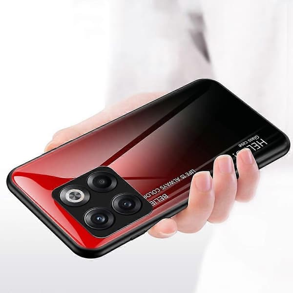 För OnePlus 10T 5G/Ace Pro 5G Härdat Glas Telefonfodral Hård PC Mjuk TPU Defender Baksida