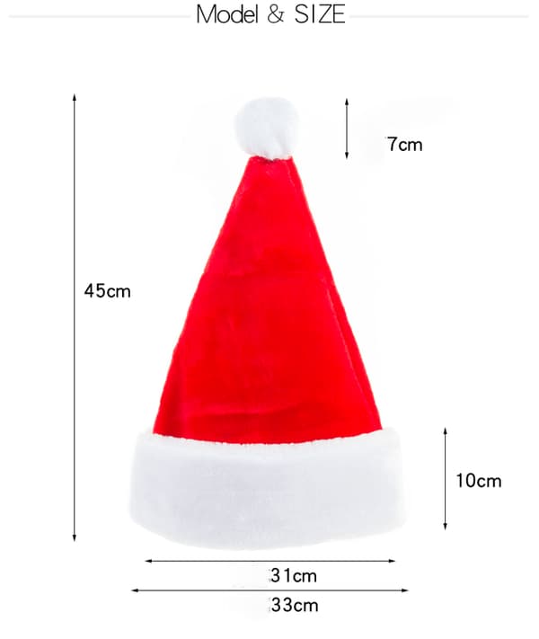 Rød fortykket plysj julelue