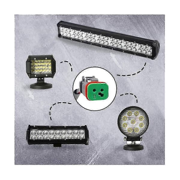 2-leds 1-i-1 Deutsch doble utganger Dt Dtm hunnkontaktadaptere for LED-tåkelys LED-pod