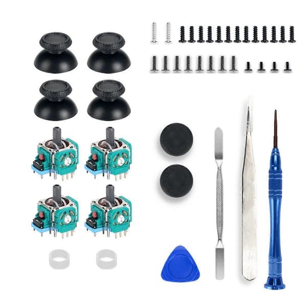 4 stk. analog joystick med joystick-hetter for 3D analog joystick-potensiometer med 2 joystick-gummiringer
