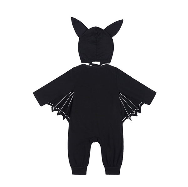 Baby Halloween Bat One-Piece Byxa Set black white XL