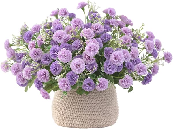 4 klaser nelliker små kunstige blomster for dekorasjon
