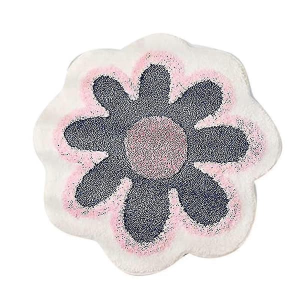 Sklisikker badematte for bad, absorberende badeteppe, søt blomsterformet baderomsmatte dusjmatte
