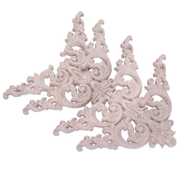 8 st Trä Ekmöbel Carved Corner Onlay Applique Hem Dörr Dekoration Diy, 4 st 12,5x12,5cm & 4 st