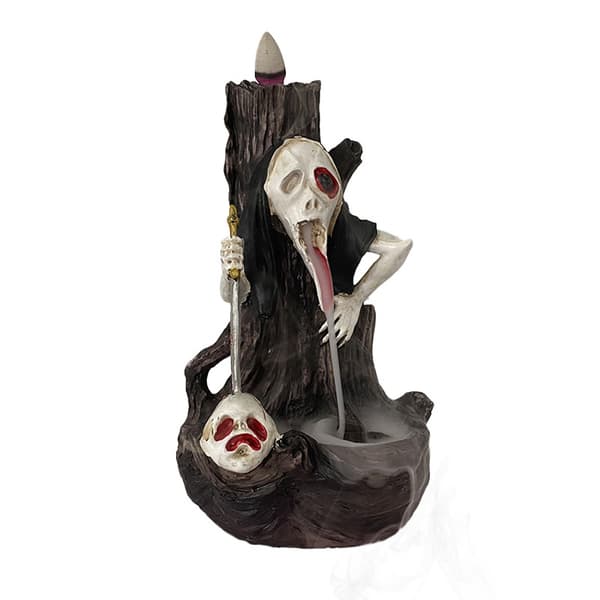 Kreativ målad skalle tillbaka flöde rökelse halloween aromaterapi