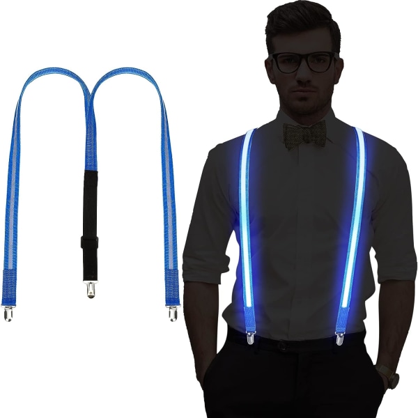 Blå LED-bukseseler for menn for Halloween-gensere