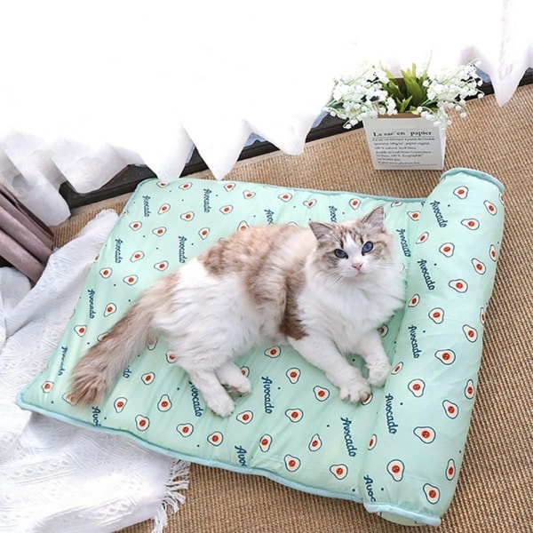 Pet Cool Ice Silk Nest Mat Pet Cooling Mat LIGHT GREEN S