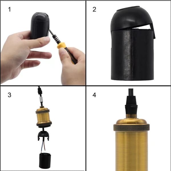 Retrolamphållare Antik Lamphållare e26/e27 Anodiserad Aluminium S