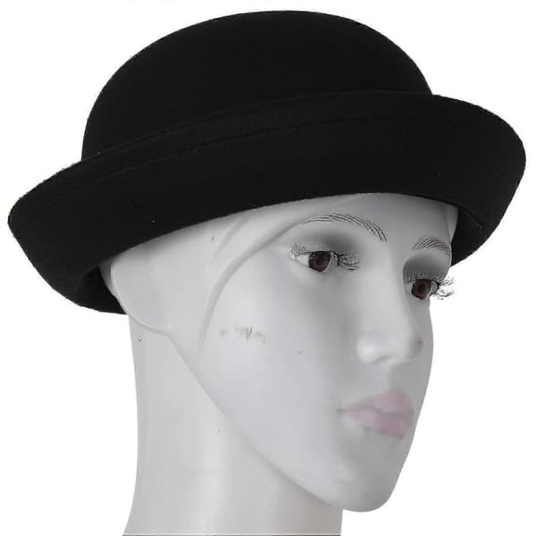 1 kpl Melonihattu Bowler Hat Bowler Hat Felt Hat Chaplin Hat Ratsastushattu (musta)