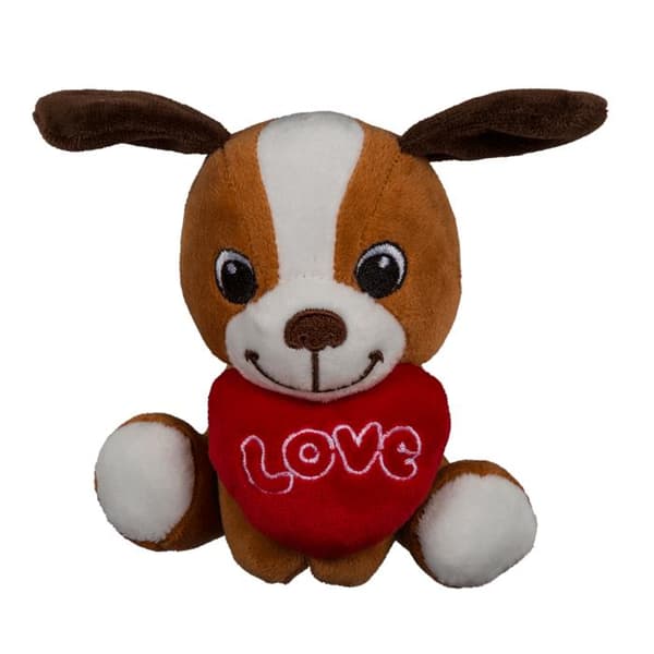 Kosedyr / Teddybjørn - Hund med Hjerte - 14 cm multicolor